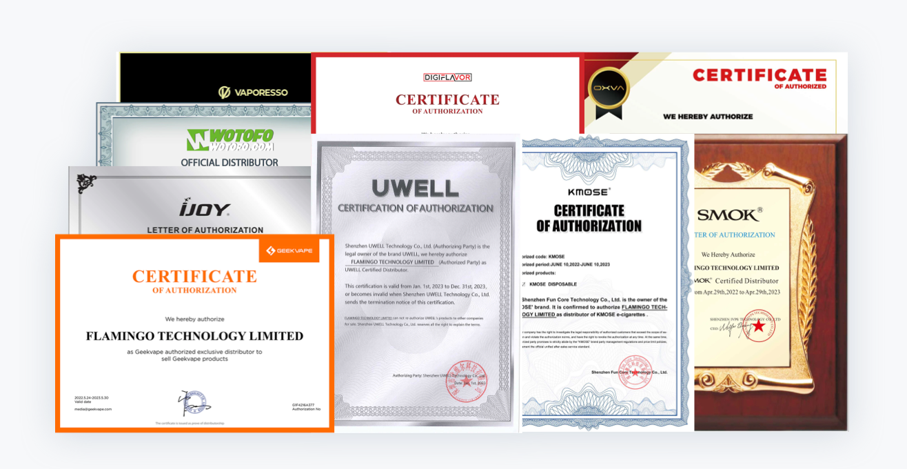 vape wholesale global-Authoried Certificates