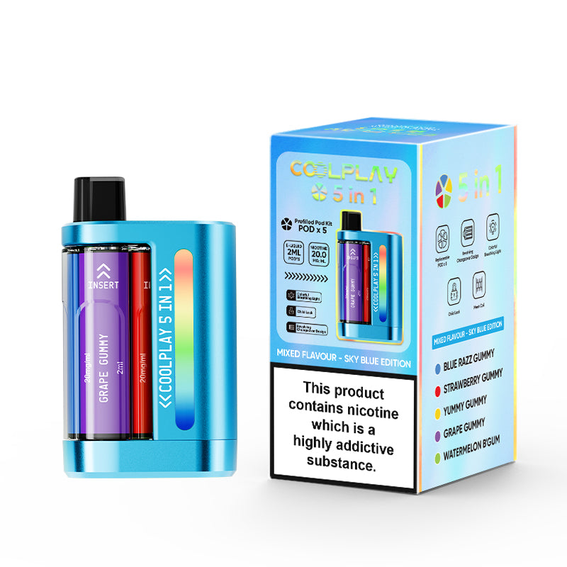 Coolplay 5 in 1 Multi Flavour Pod Kit Vape Wholesale Global Coolplay 5 in 1 Multi Flavour Pod Kit Vape Wholesale Global