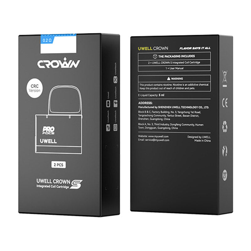 Uwell Crown S Pod Cartridge 5ml (2pcs/pack) Vape Wholesale Global Uwell Crown S Pod Cartridge 5ml (2pcs/pack) Vape Wholesale Global