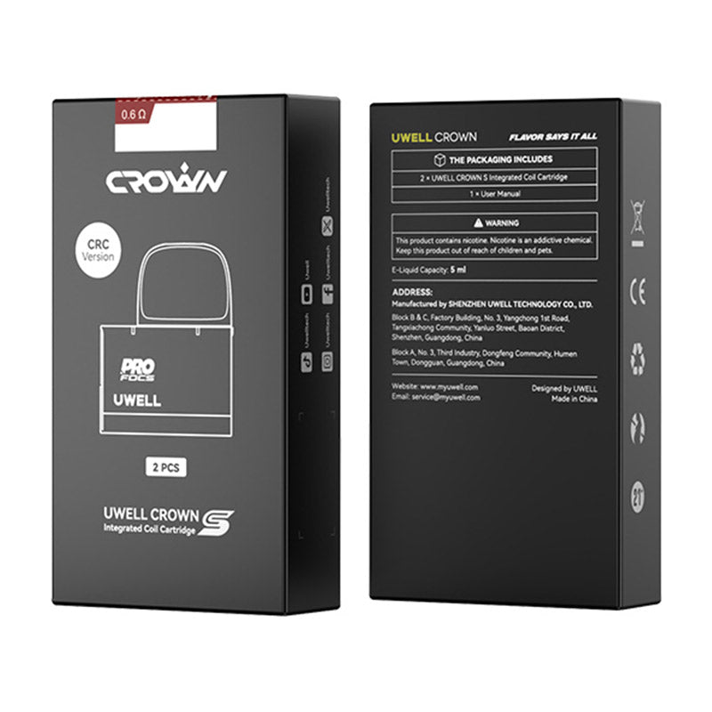 Uwell Crown S Pod Cartridge 5ml (2pcs/pack) Vape Wholesale Global Uwell Crown S Pod Cartridge 5ml (2pcs/pack) Vape Wholesale Global