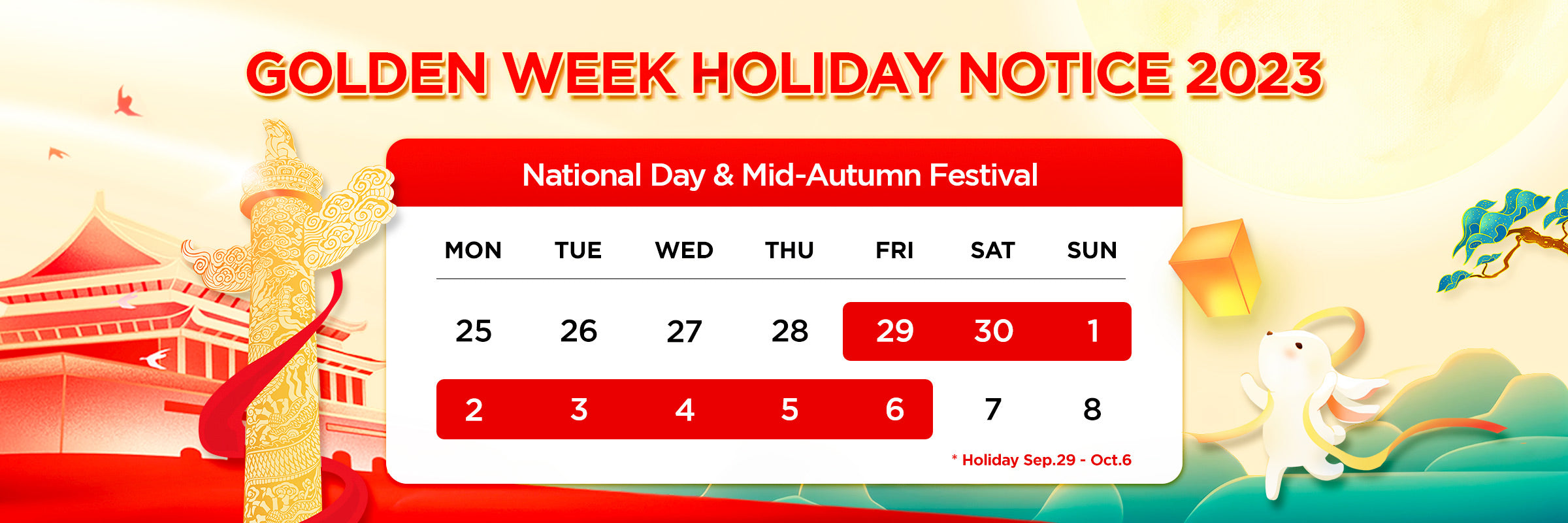 Golden Week Holiday Notice 2023
