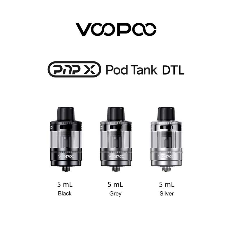 PnP X Pod Tank DTL Voopoo - Cartouche 5ml Avec Base 510, Compatible Rsistances PnP-X, Airflow PnP X Pod Tank DTL Voopoo - Cartouche 5ml Avec Base 510, Compatible Rsistances PnP-X, Airflow