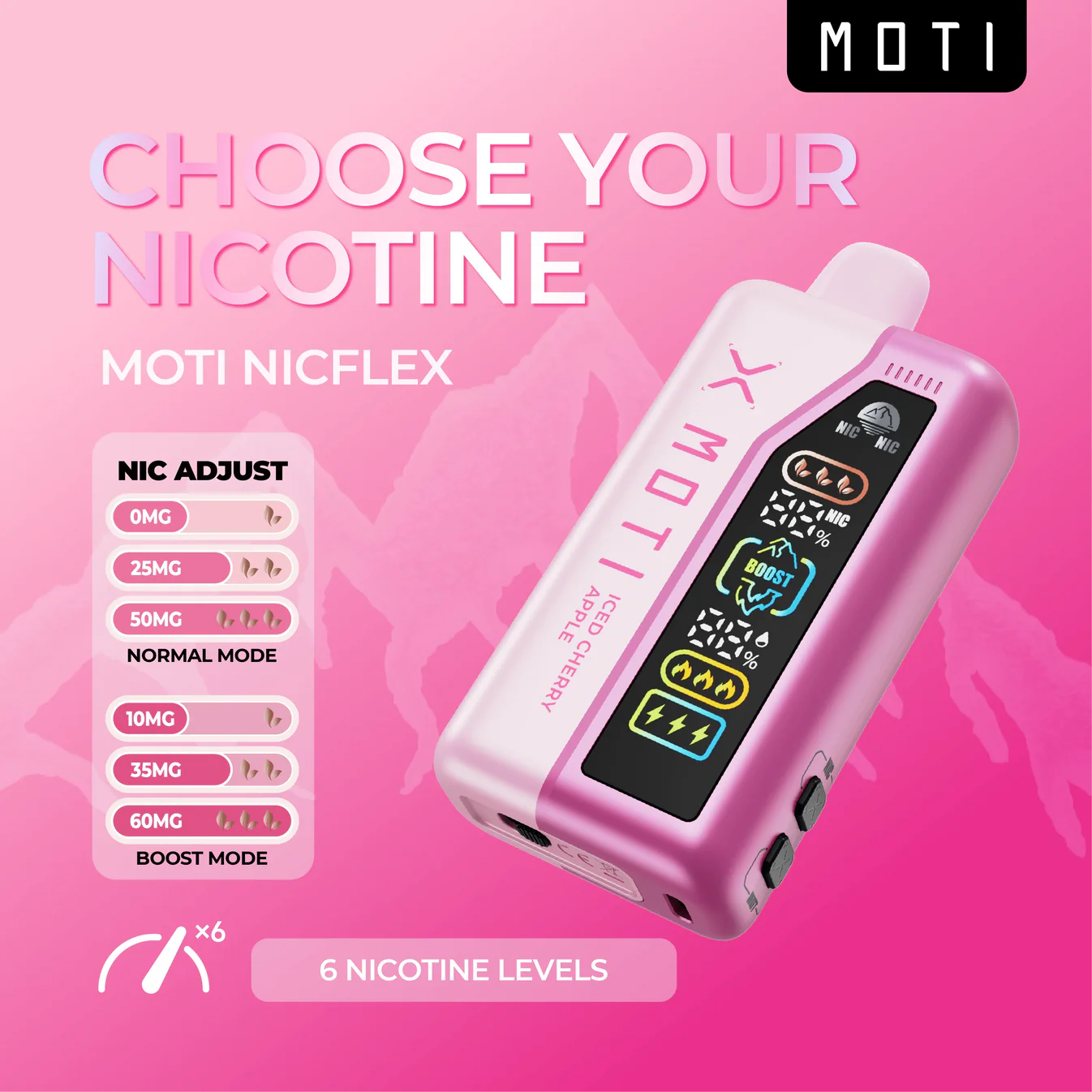 MOTI NICFLEX 40K за еднократна употреба 40000 XNUMX впръсквания