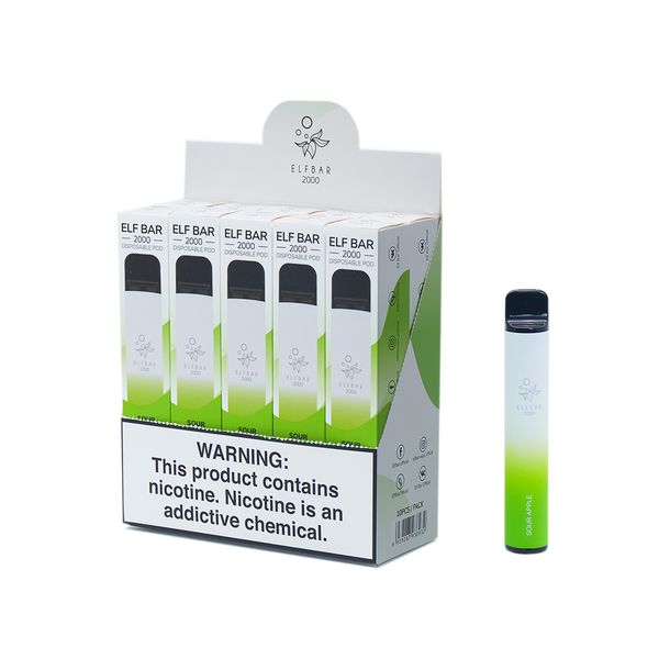 ELF BAR 2000 Tek Kullanımlık Vape 1200mAh 1800 ponponluk-Vape Toptan Satış Global
