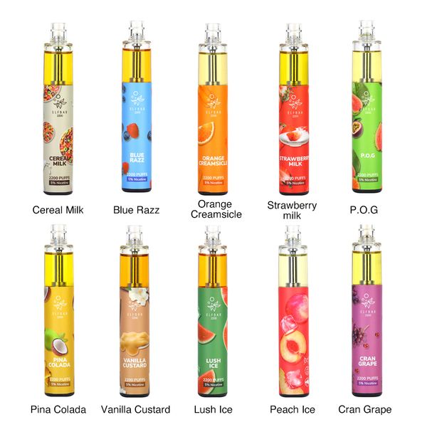 ELF BAR 2200 Tek Kullanımlık Vape 2200 Puffs-Vape Toptan Satış Global