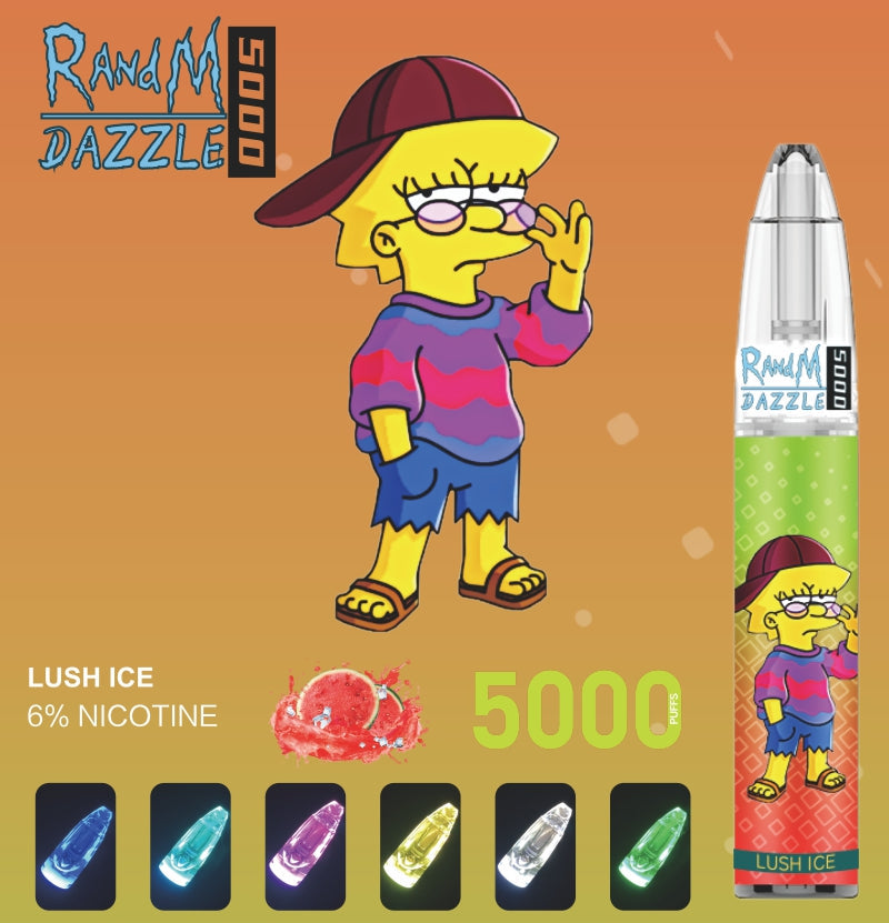 RandM Dazzle 5000 RGB Işık Parlayan Tek Kullanımlık Vape