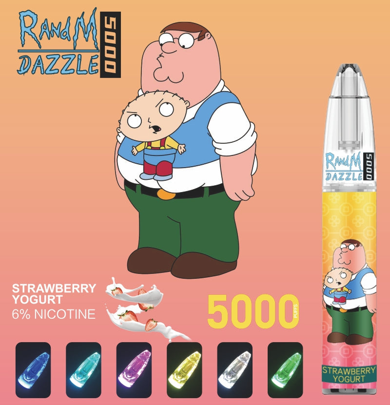 RandM Dazzle 5000 RGB Işık Parlayan Tek Kullanımlık Vape