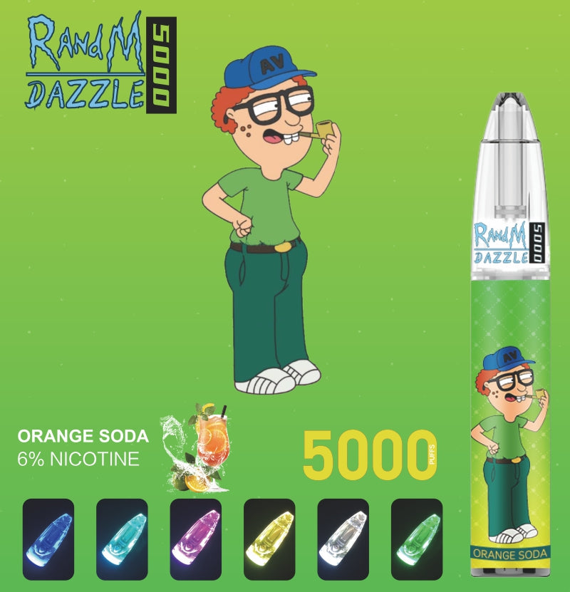 RandM Dazzle 5000 RGB Işık Parlayan Tek Kullanımlık Vape