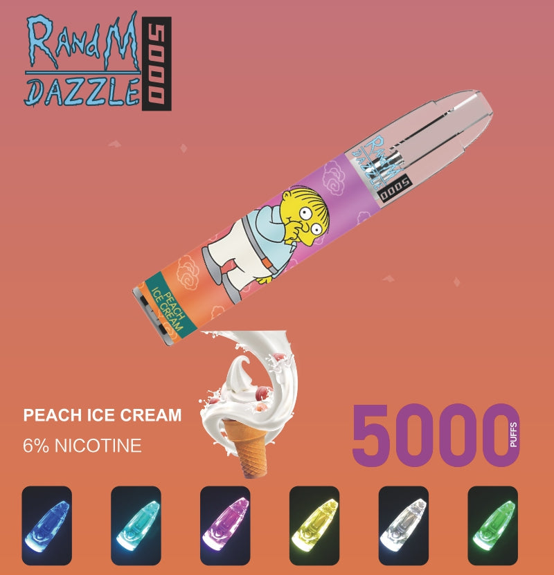 RandM Dazzle 5000 RGB Işık Parlayan Tek Kullanımlık Vape