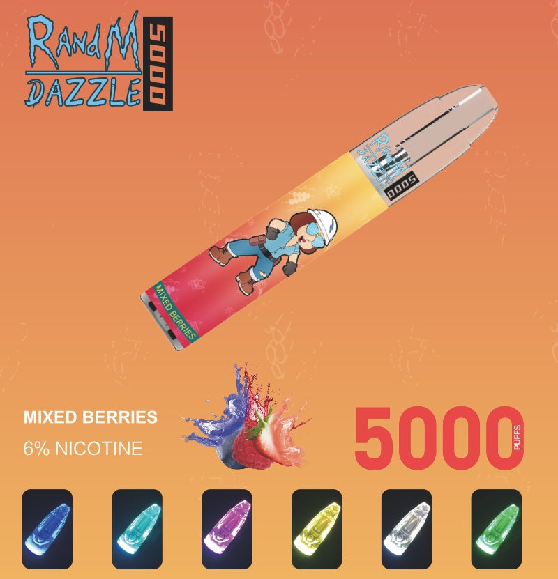 RandM Dazzle 5000 RGB Işık Parlayan Tek Kullanımlık Vape