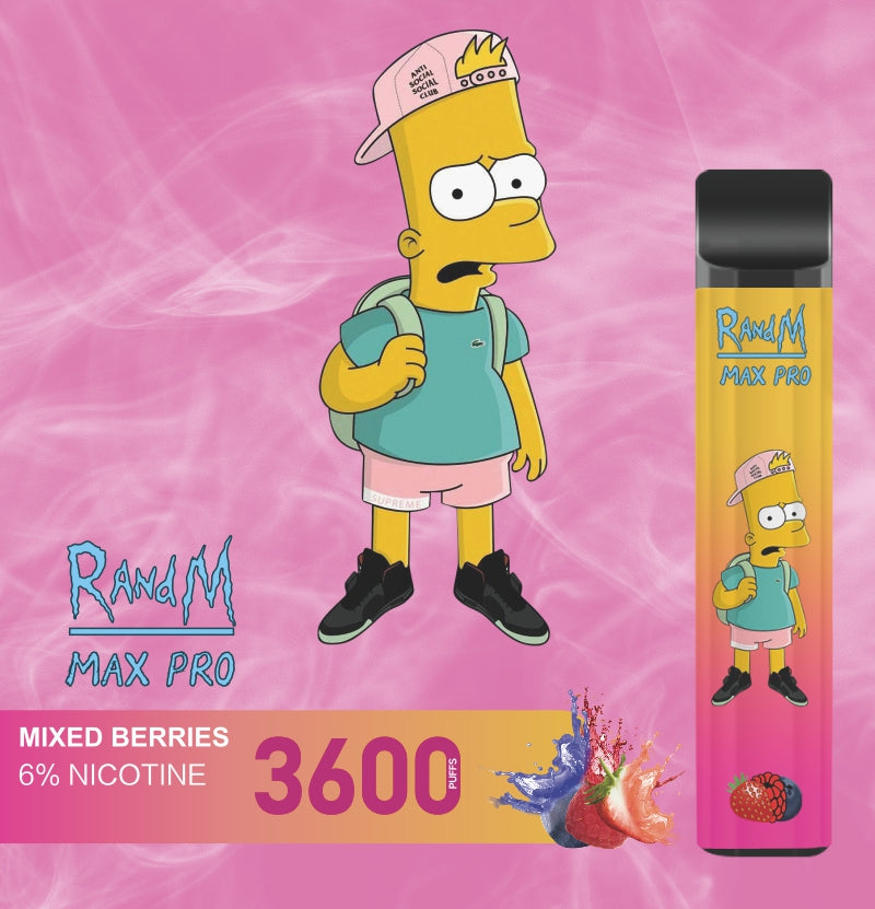 RandM Max Pro Cartoon Style Tek Kullanımlık Vape 3600 Puffs